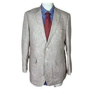 Parc Sport Coat Jacket LINEN Ivory Partial Lined Men's L 42